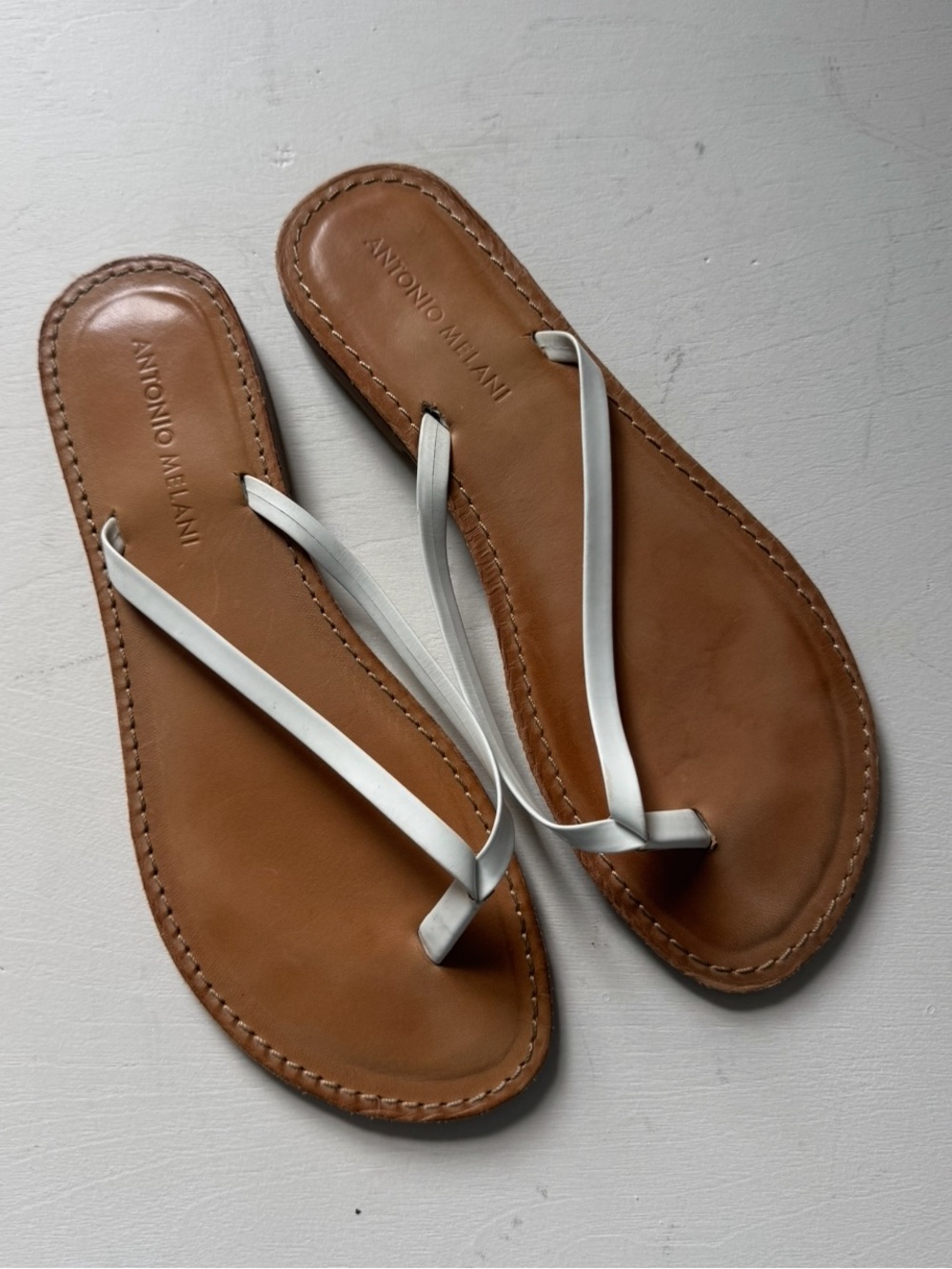Antonio Melani Leather Thong Sandals